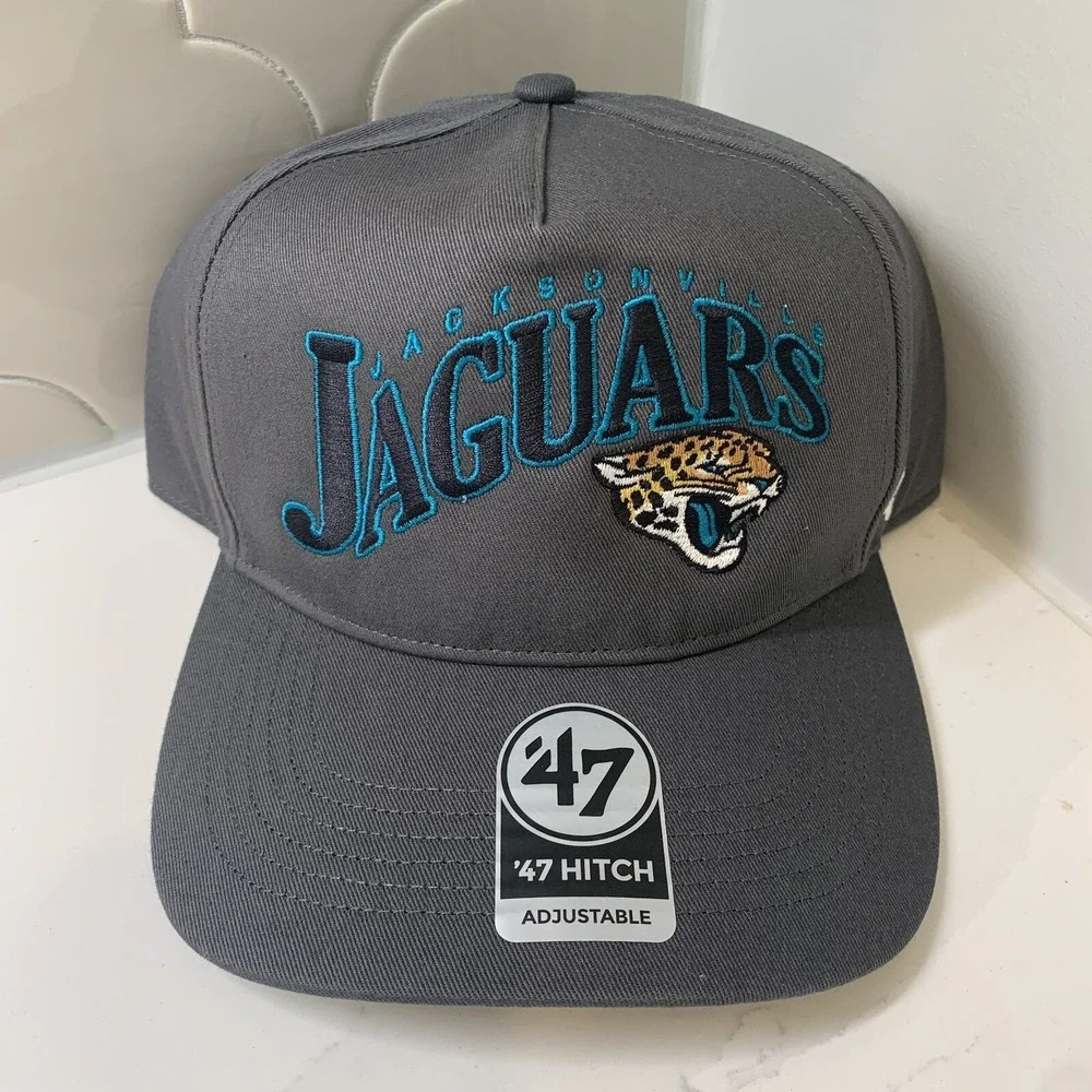 '47 Brand Jacksonville Jaguars Charcoal Throwback Hitch Adjustable Snapback Hat